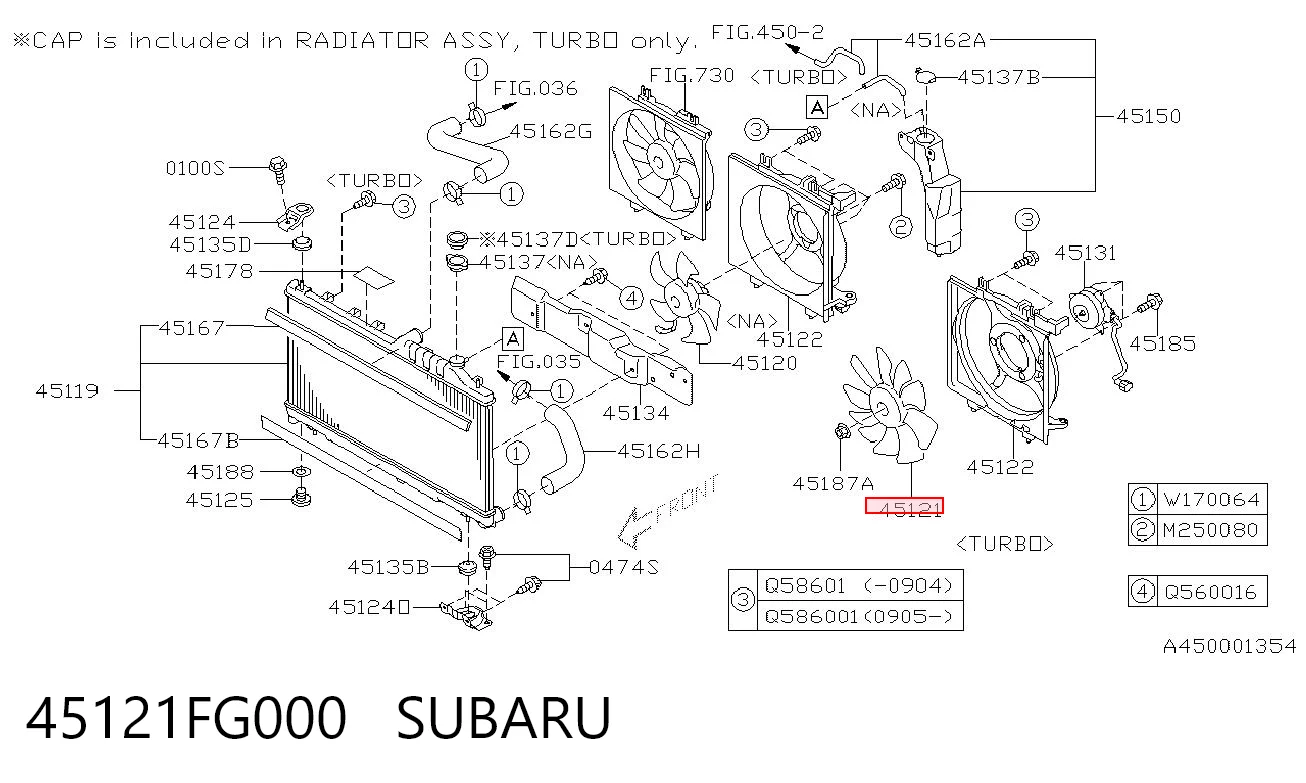 45121FG000 Subaru Дифузор радіатора охолодження, в зборі з мотором і крильчаткою