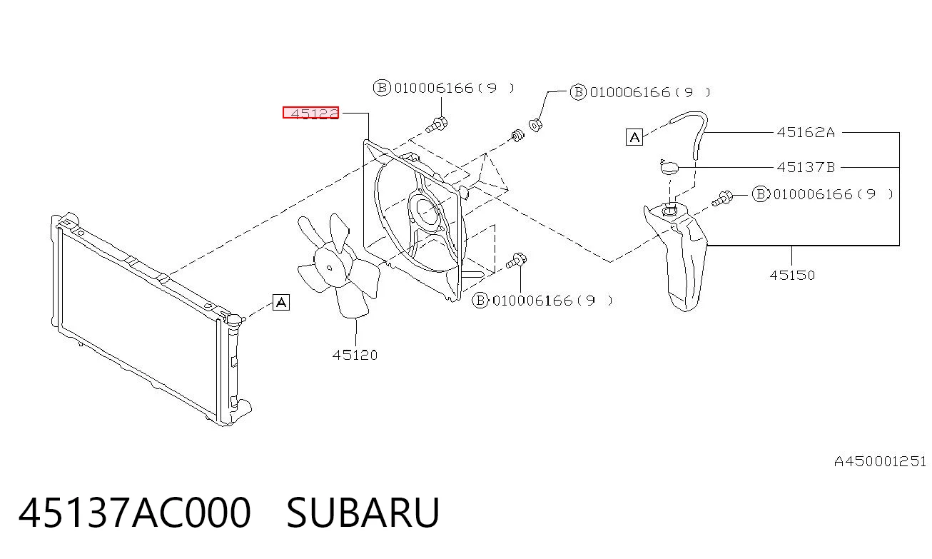 45137AC000 Subaru Облицювання рамки радіатора