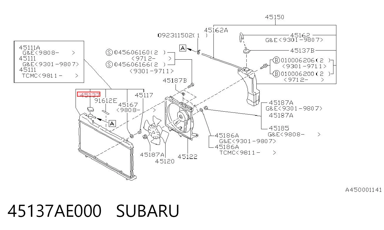 45137AE000 Subaru Кришка / пробка радіатора