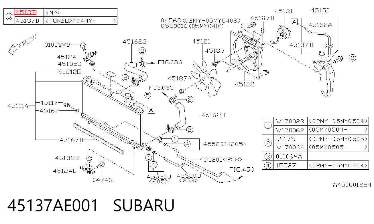 45137AE001 Subaru Кришка / пробка радіатора