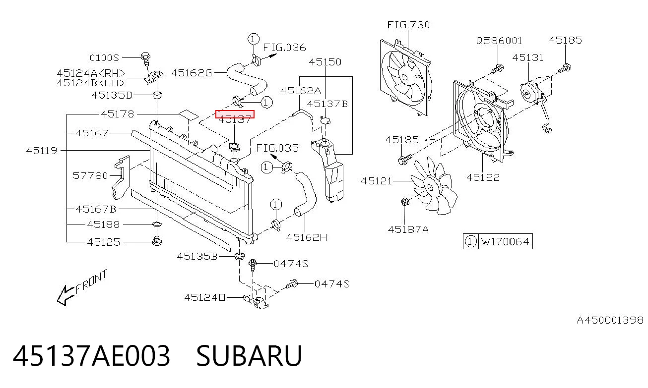 45137AE003 Subaru Кришка / пробка радіатора