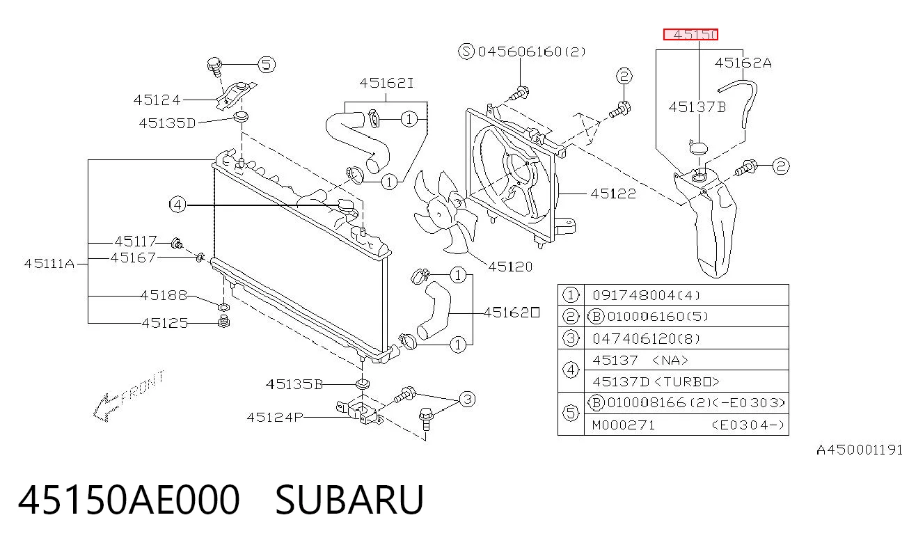 45150AE000 Subaru Розширювальний бачок охолодження