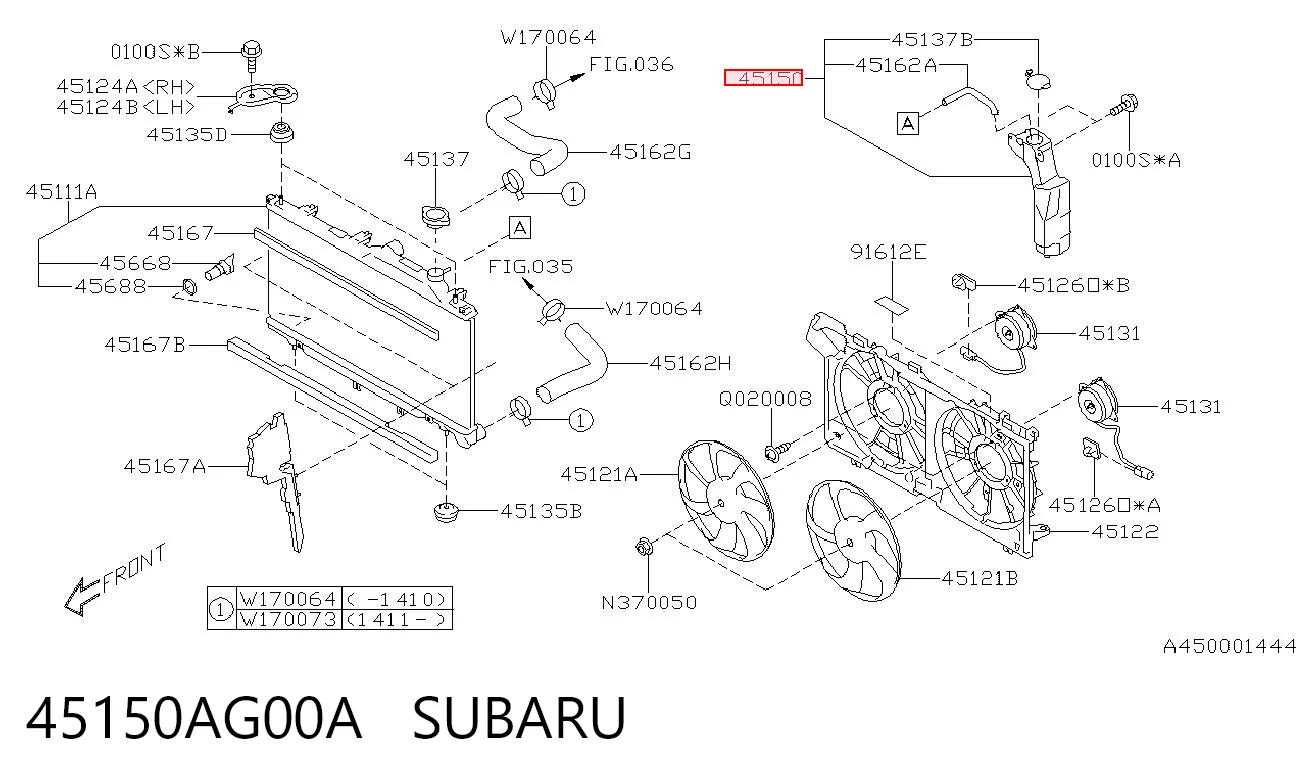 45150AG00A Subaru Розширювальний бачок охолодження
