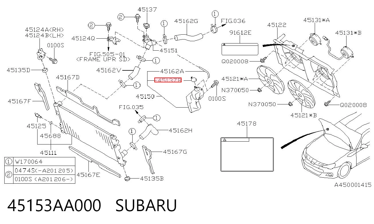 45153AA000 Subaru Пробка розширювального бачка