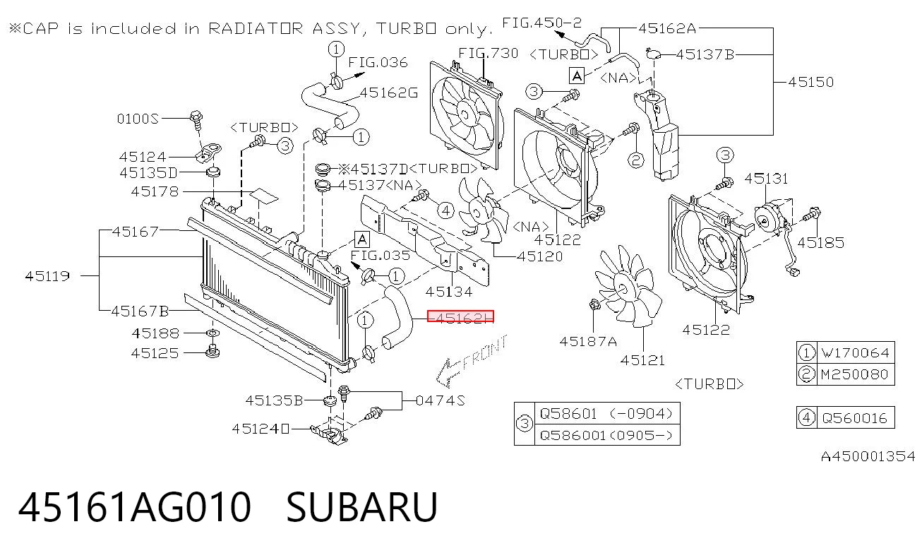 45161AG010 Subaru Шланг/патрубок радіатора охолодження, нижній