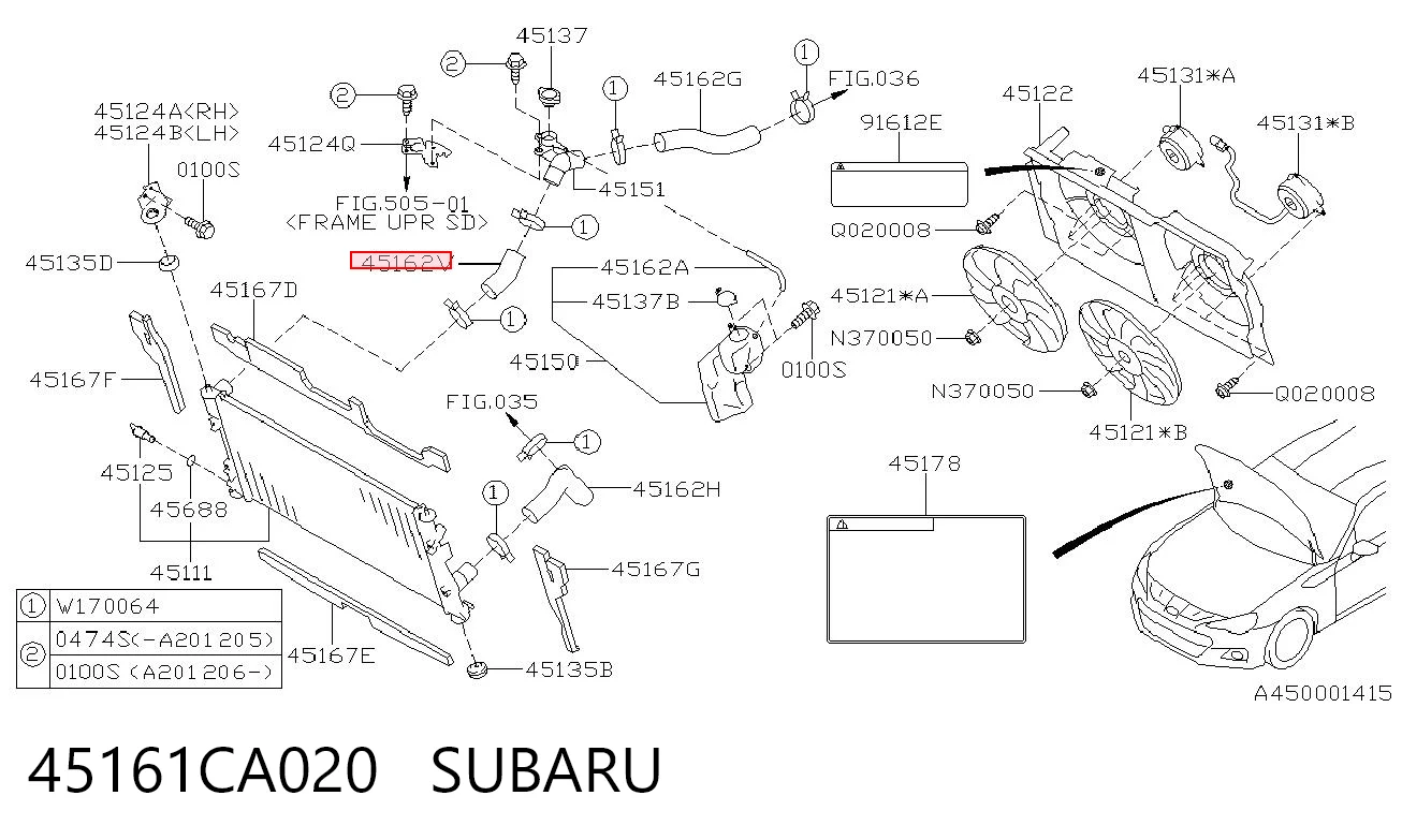 45161CA020 Subaru 