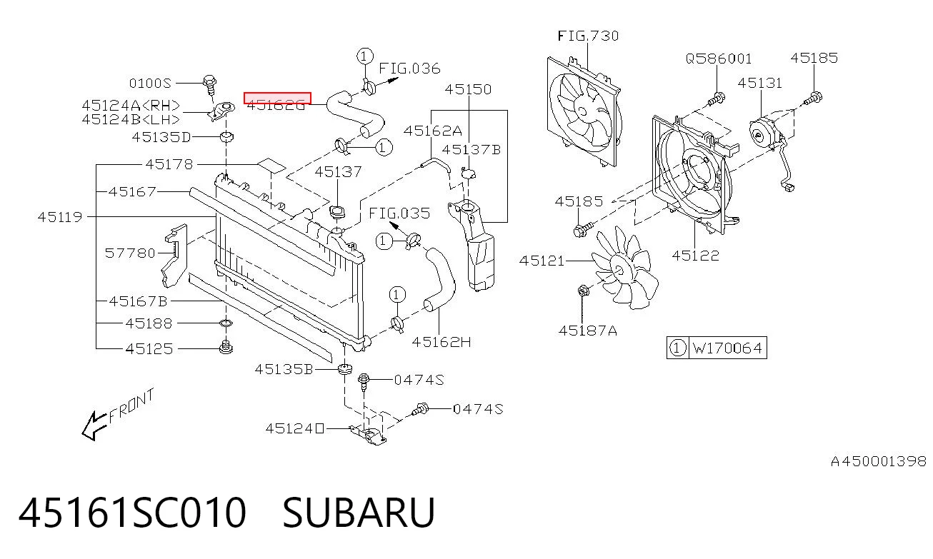 45161SC010 Subaru Патрубок системи охолодження