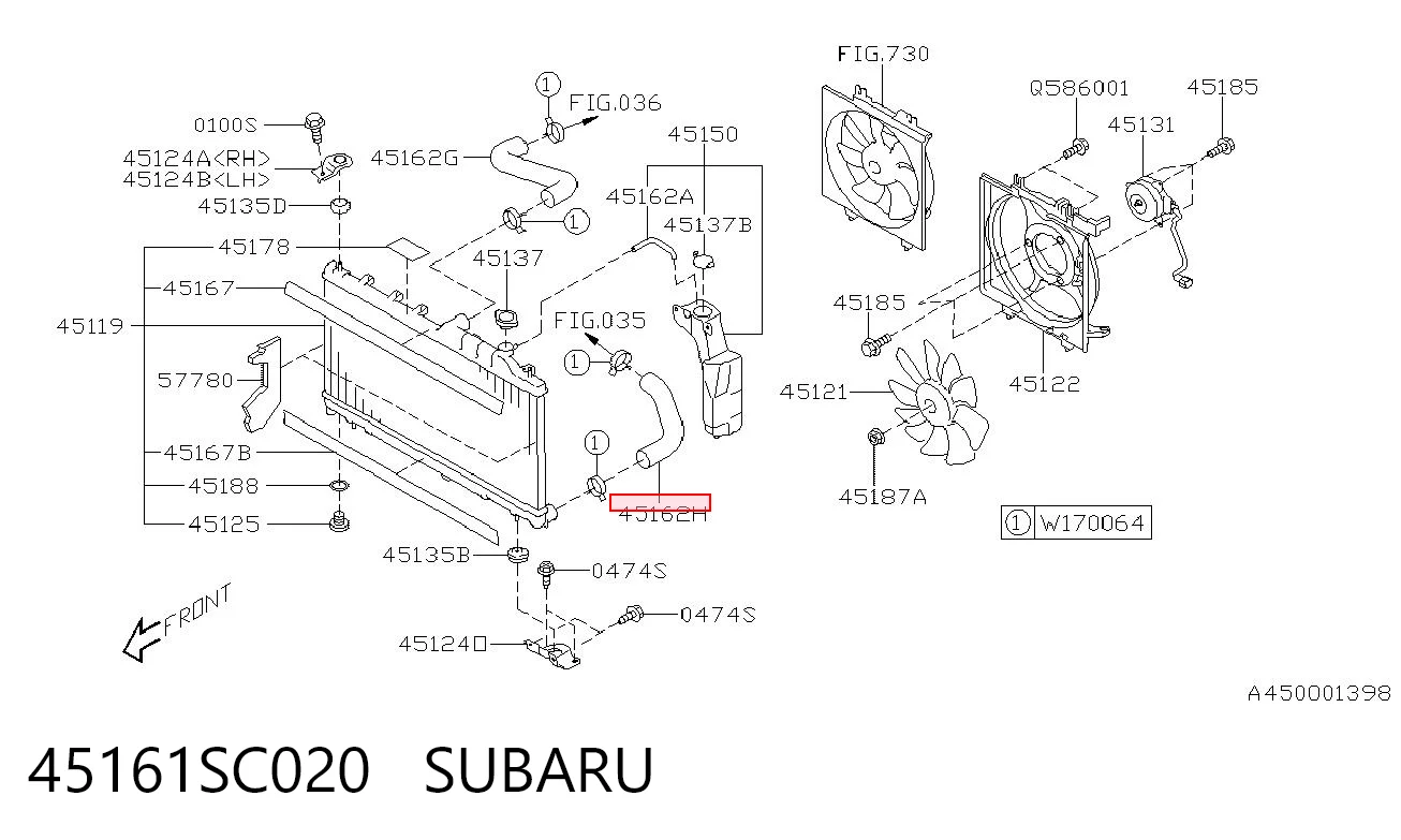 45161SC020 Subaru Шланг/патрубок радіатора охолодження, нижній