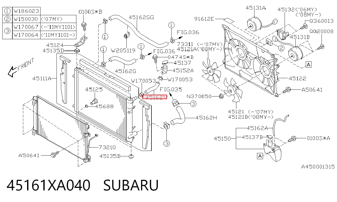 45161XA040 Subaru 