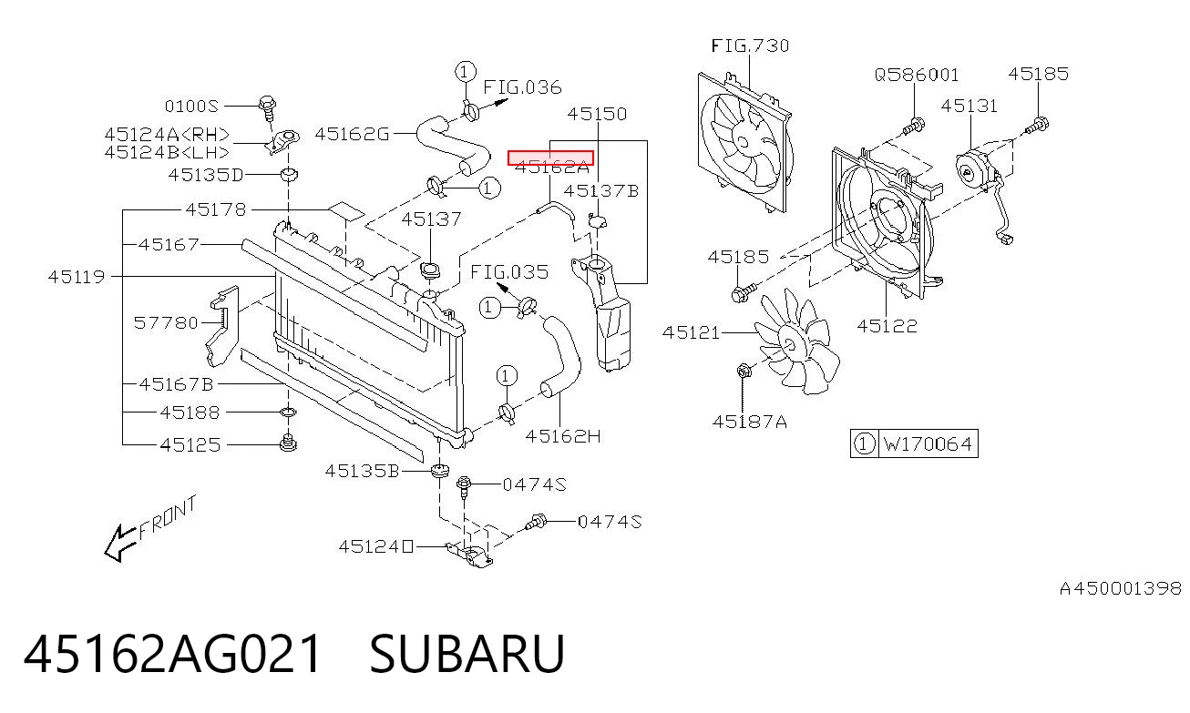 45162AG021 Subaru Шланг розширювального бачка, верхній
