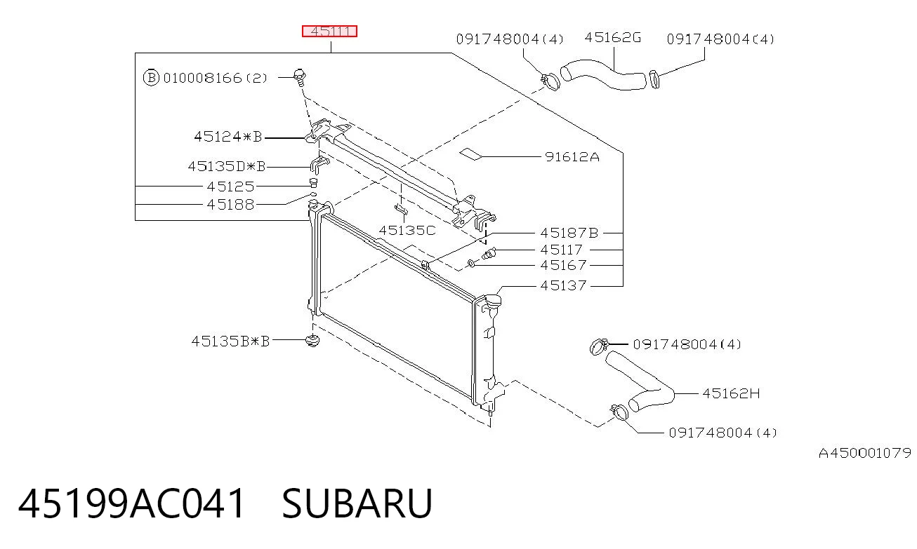 45199AC041 Subaru Радіатор охолодження двигуна