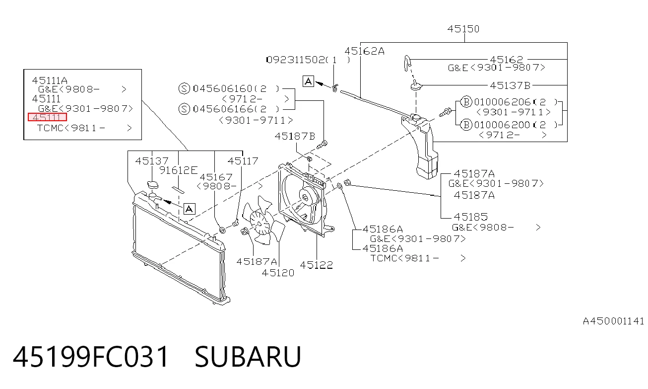 45199FC031 Subaru Радіатор охолодження двигуна