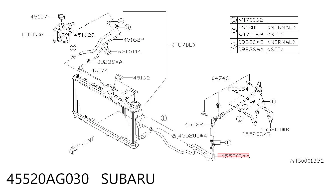 45520AG030 Subaru Трубка охолодження АКП