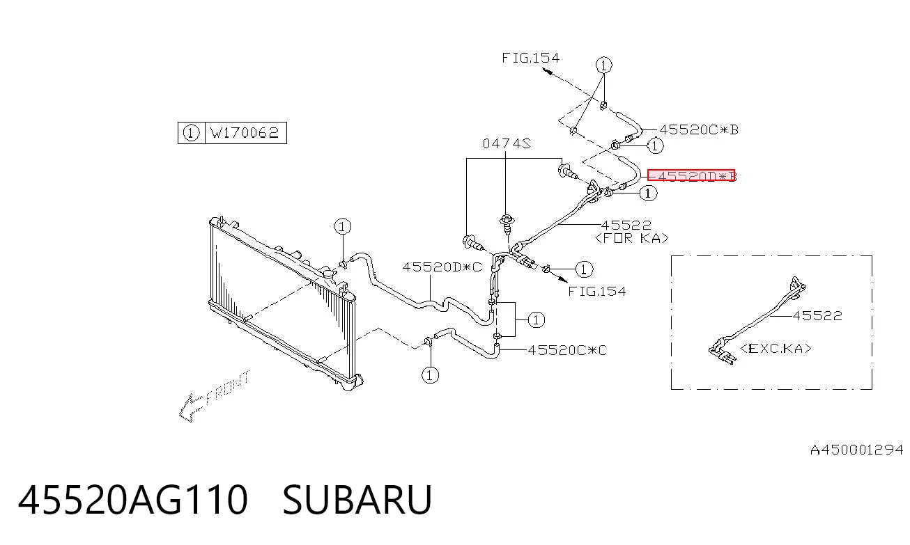 45520AG110 Subaru Трубка охолодження АКП