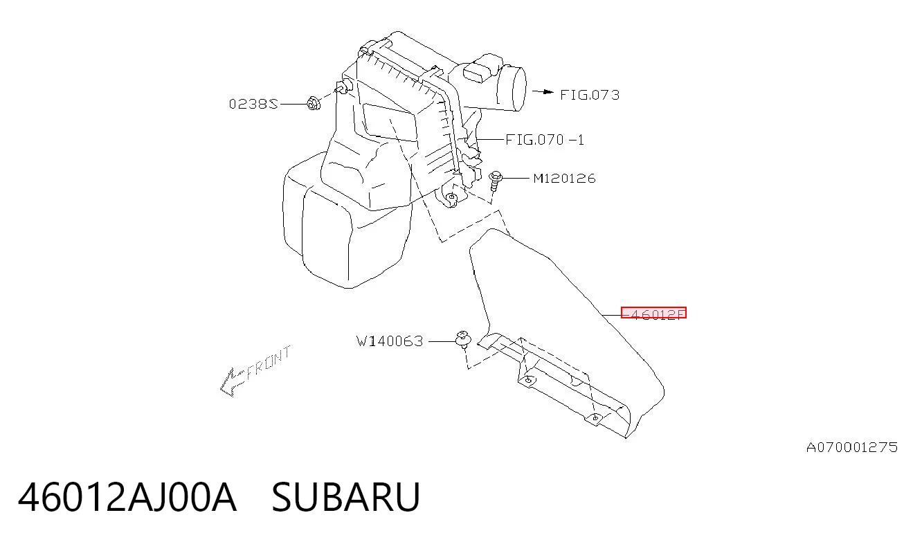 46012AJ00A Subaru Повітрозабірник повітряного фільтра