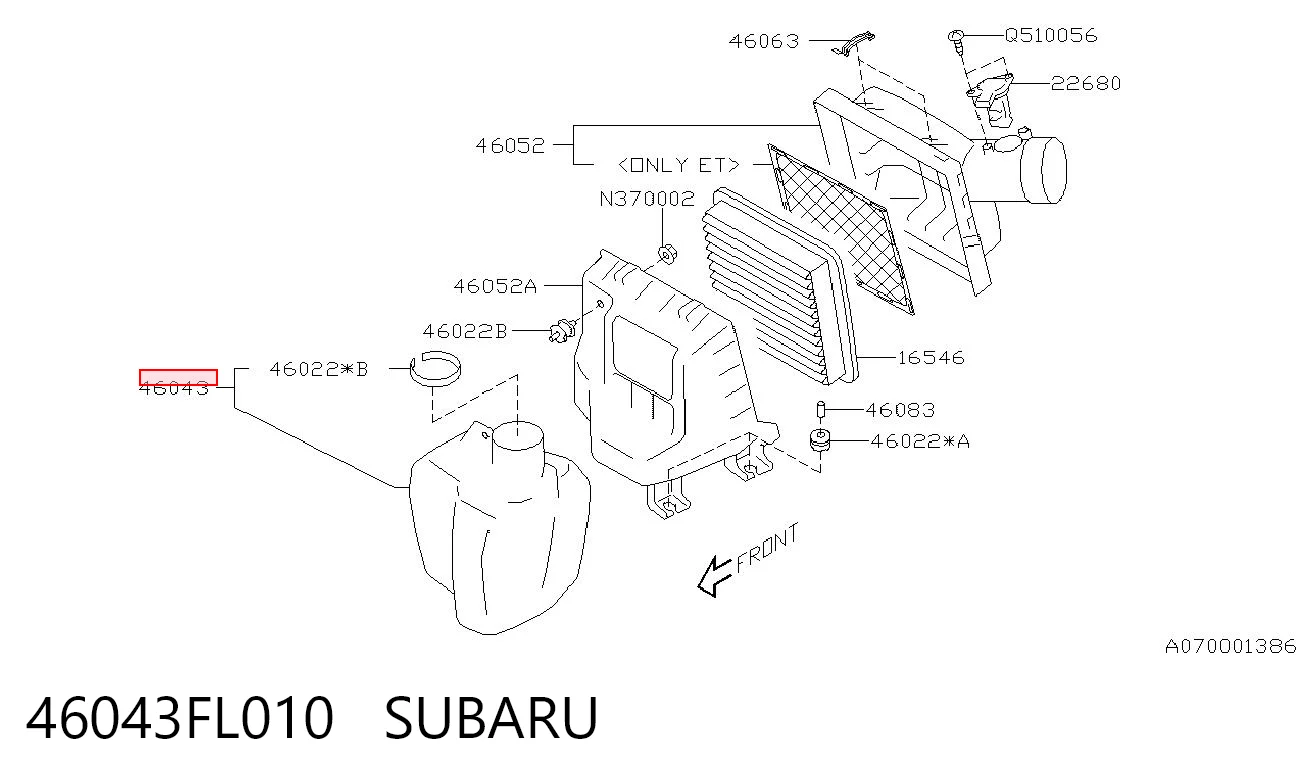 46043FL010 Subaru 