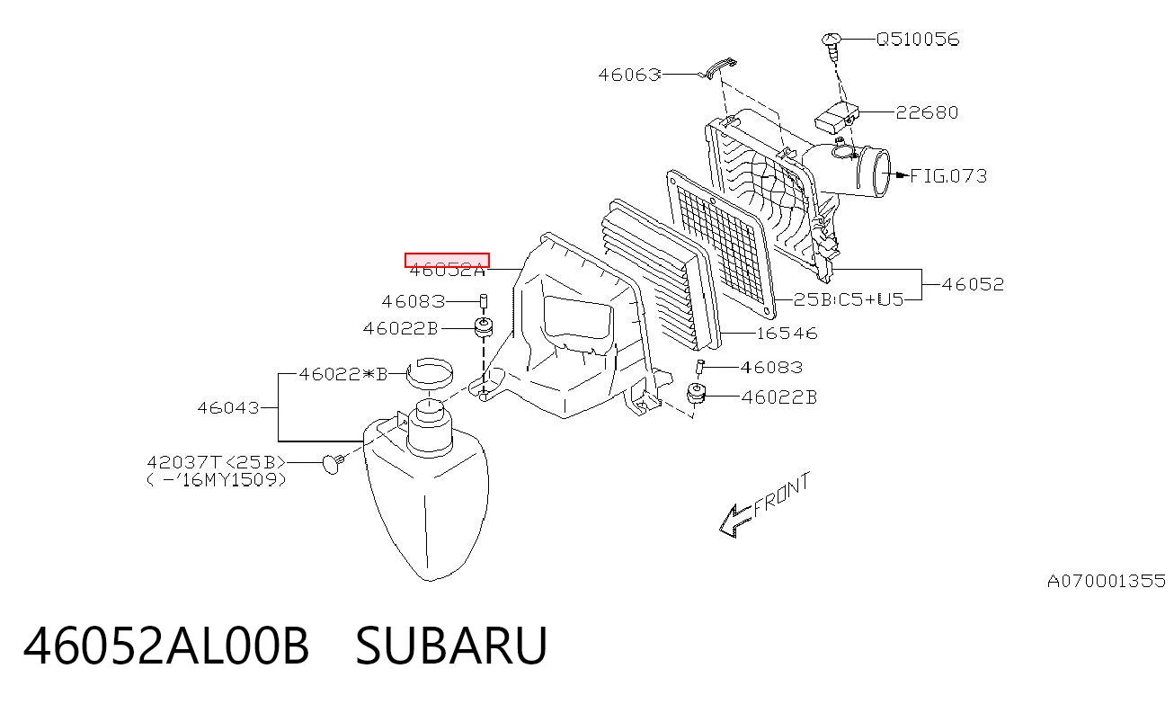 46052AL00B Subaru Корпус повітряного фільтра, нижня частина