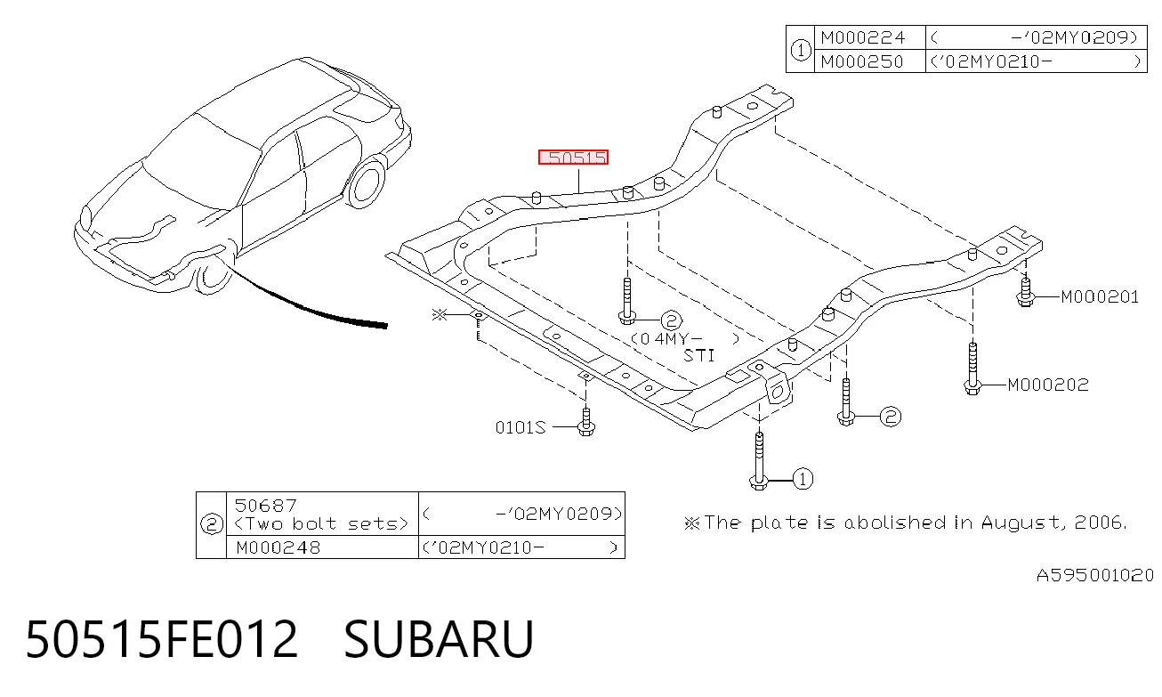 50515FE021 Subaru Передня балка