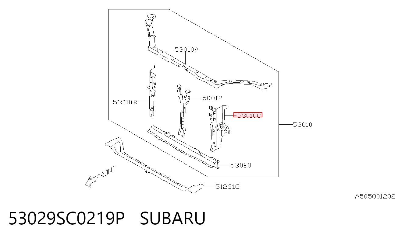 53029SC0219P Subaru Телевізор лівий