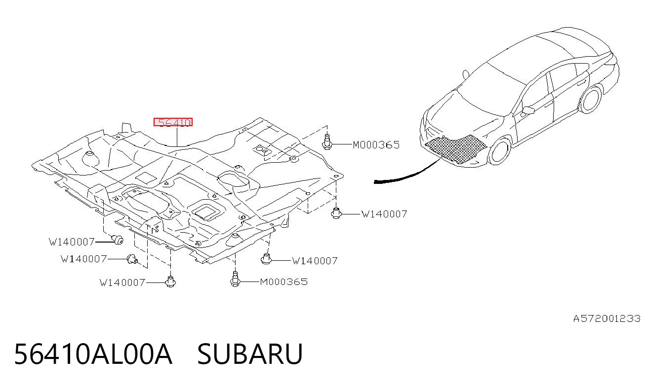 56410AL00A Subaru Захист піддона двигуна