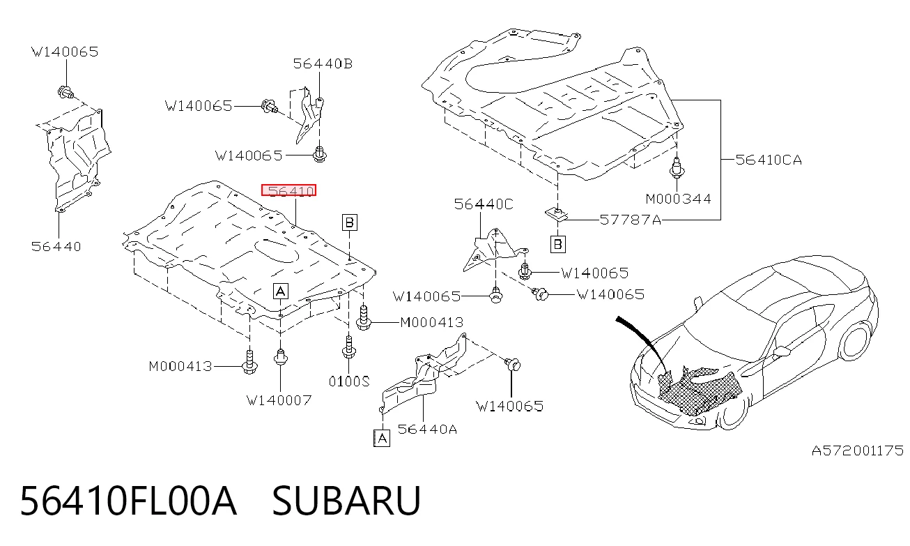 56410FL00A Subaru Захист двигуна передній