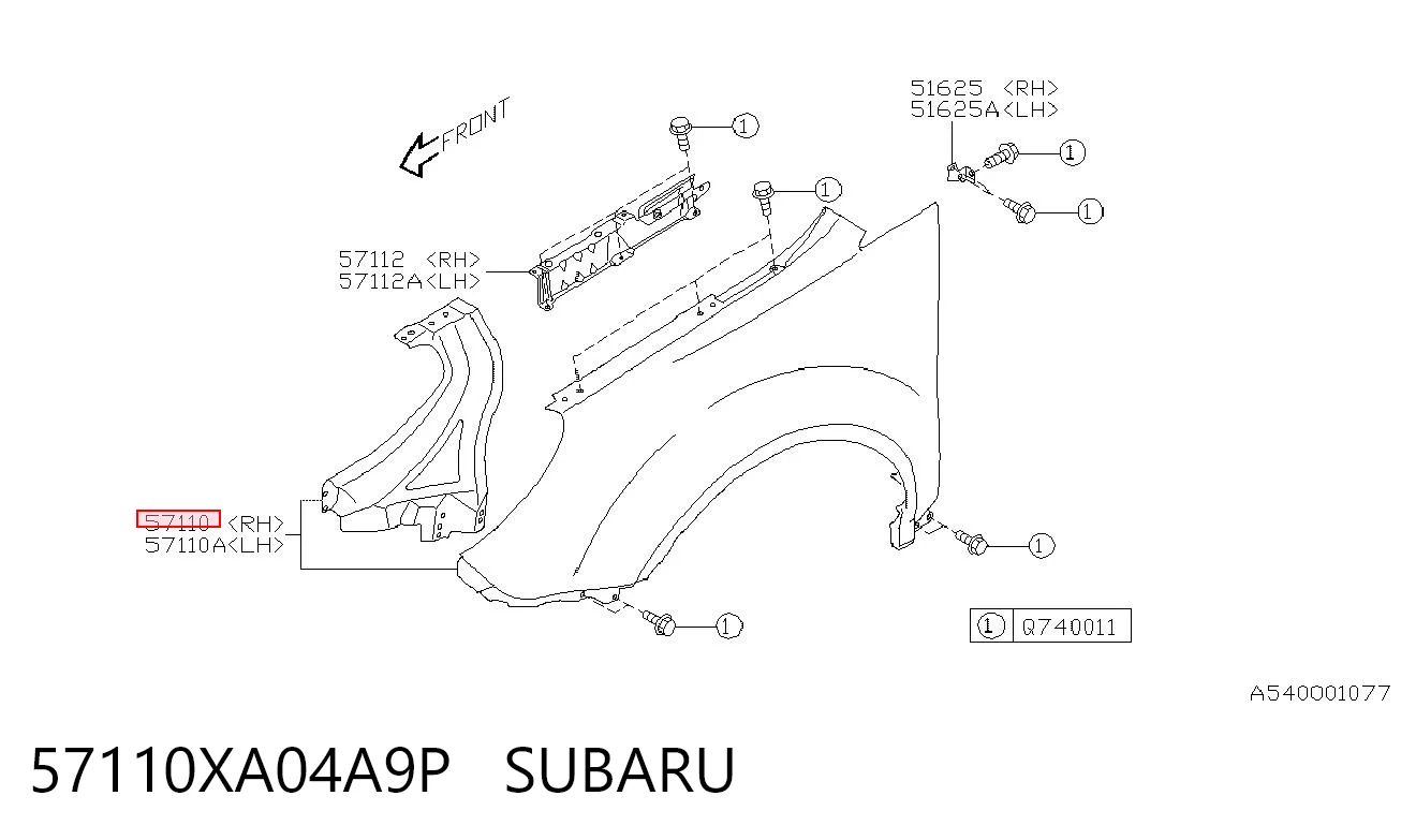 Крило переднє праве Subaru Tribeca B9 позашляховик (2005 - 2007) ціна, від 165.82 USD