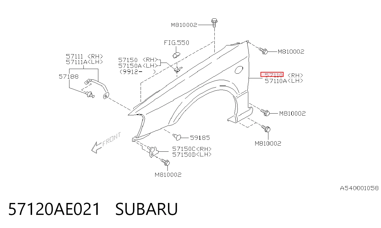 Крила на Subaru Outback II B12, BE, BH