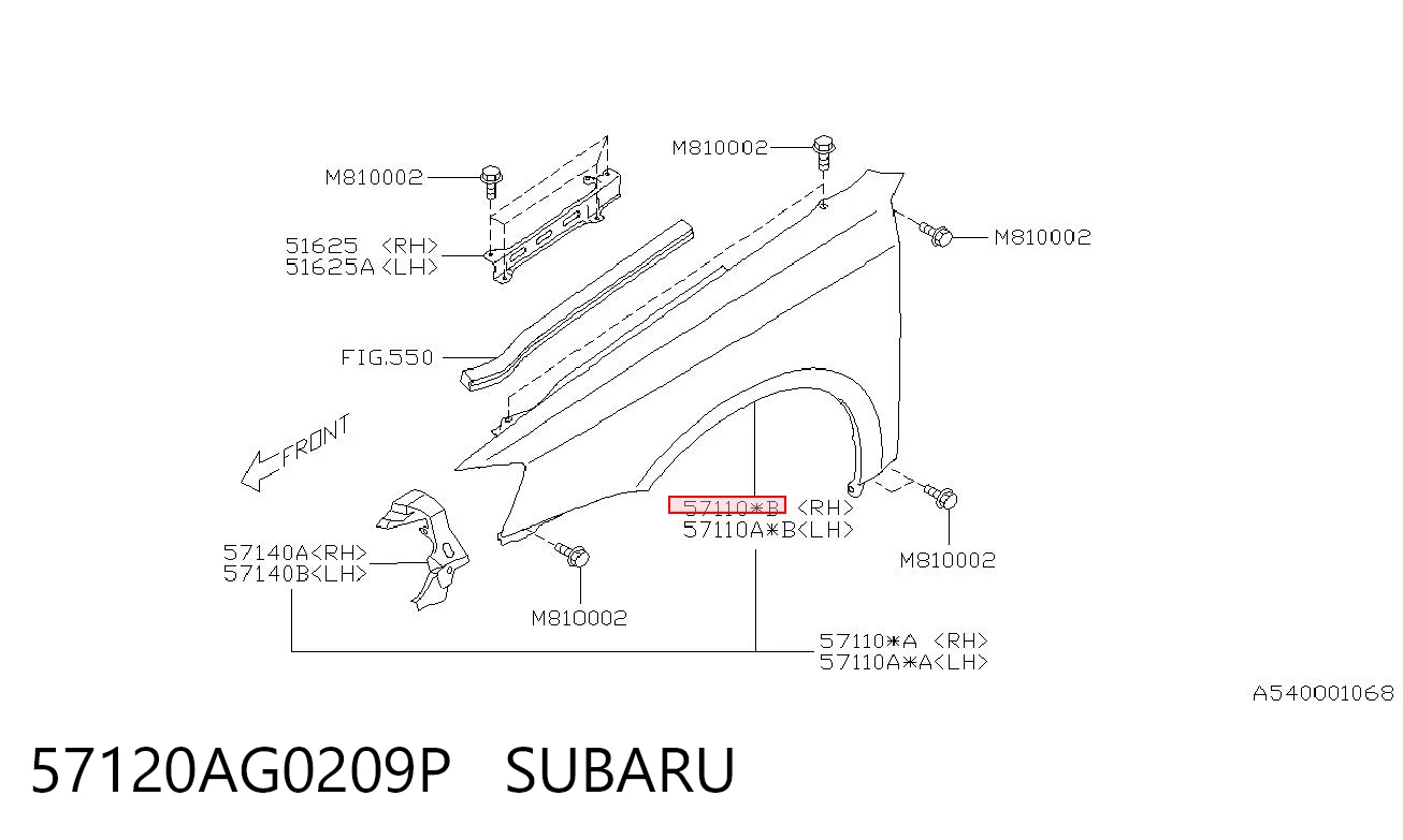 Крила на Subaru Outback III B13, BP