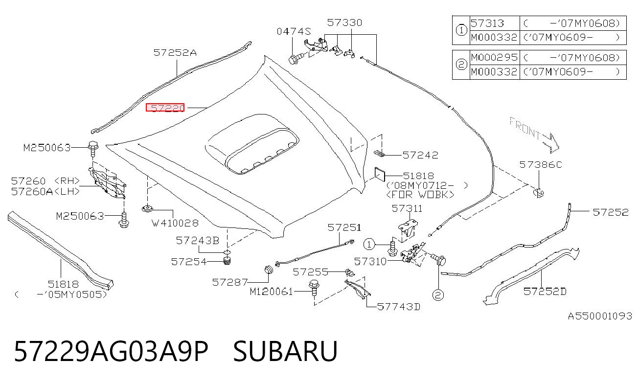 Капот Subaru Legacy IV седан (B13) (2003 - 2009) ціна, від 419.52 USD