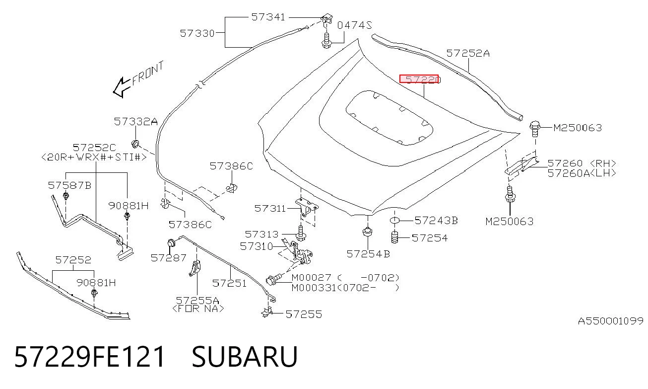 57229FE121 Subaru Капот
