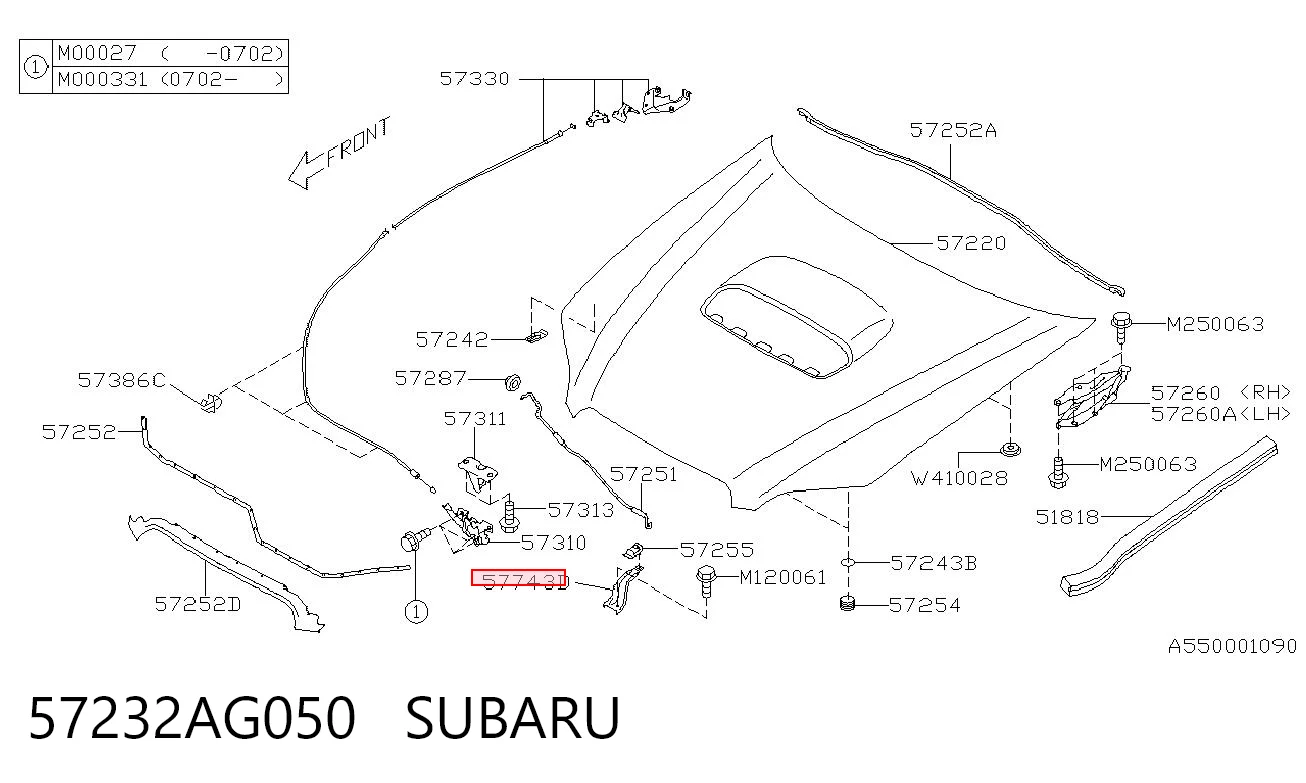 57232AG050 Subaru 