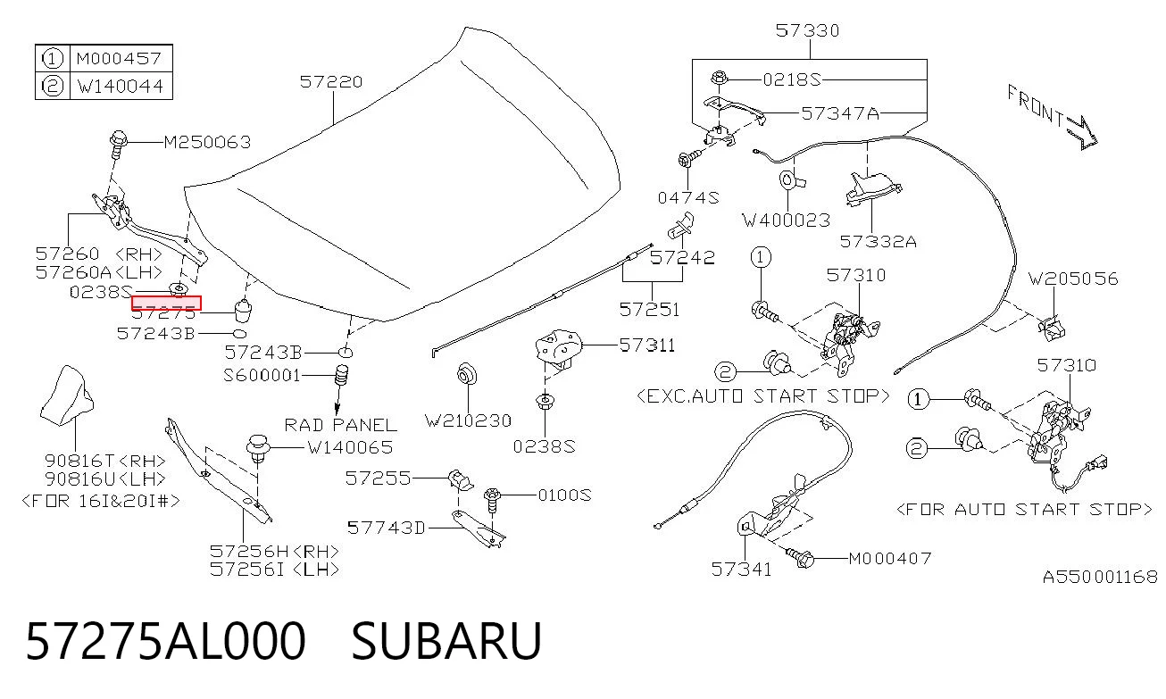 57275AL000 Subaru Відбійник дверей