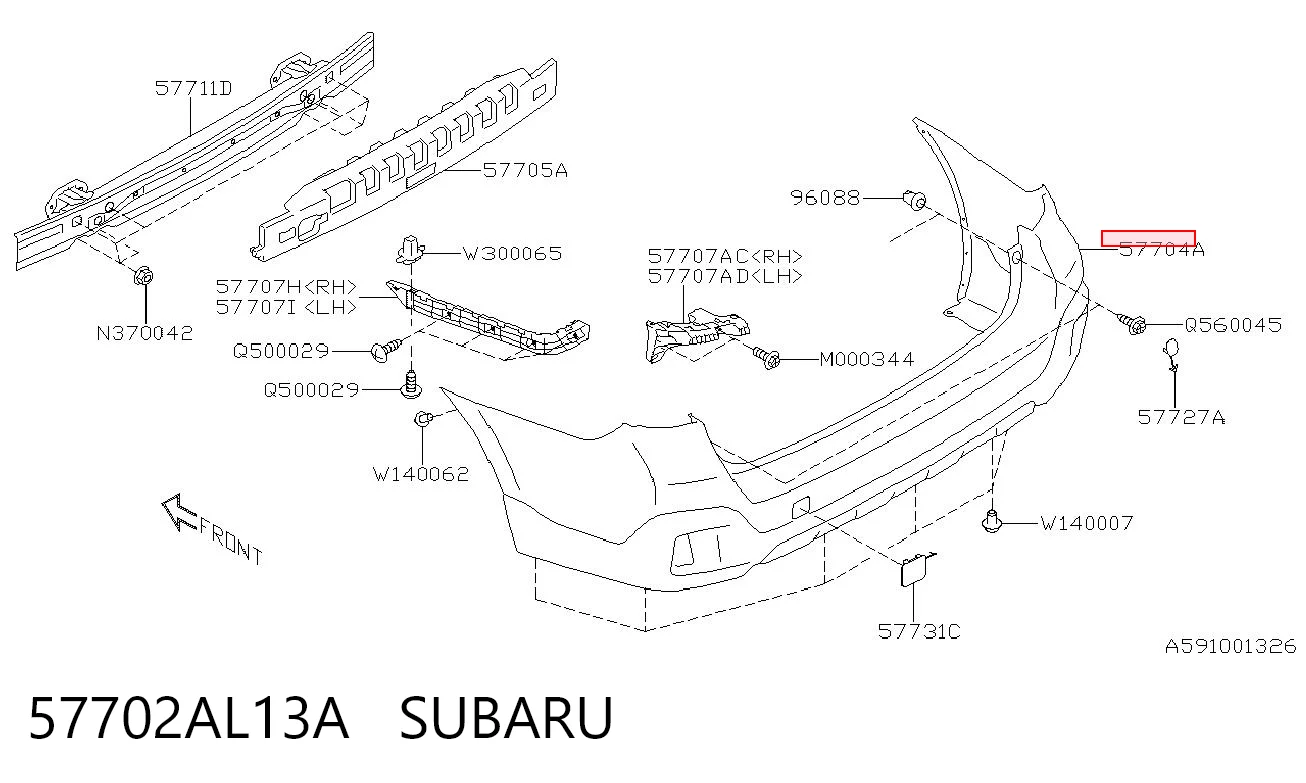 57702AL13A Subaru Буфер (бампер) задній