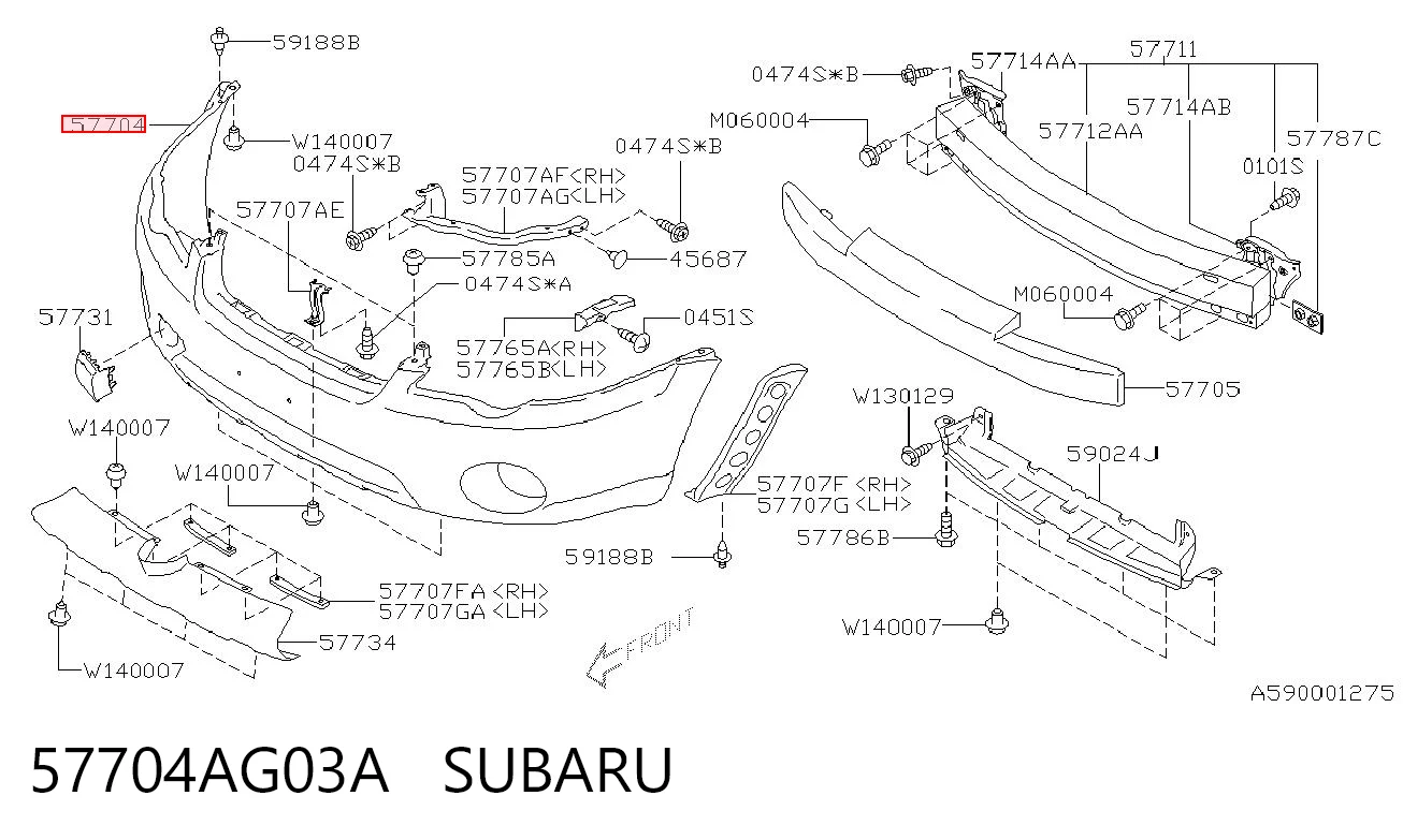 Бампер на авто Subaru Outback III універсал (B13, BP) (2003 - 2009) ціна, від 161.34 USD