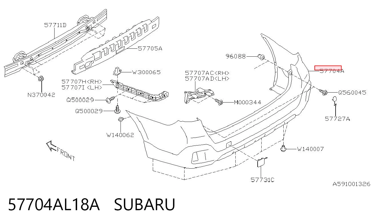 57704AL18A Subaru Буфер (бампер) задній