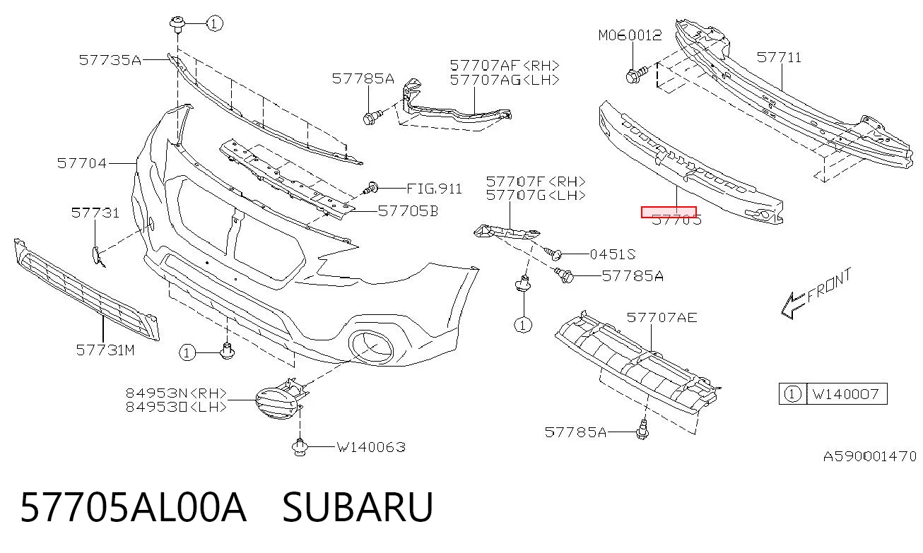 57705AL00A Subaru Наповнювач бампера переднього