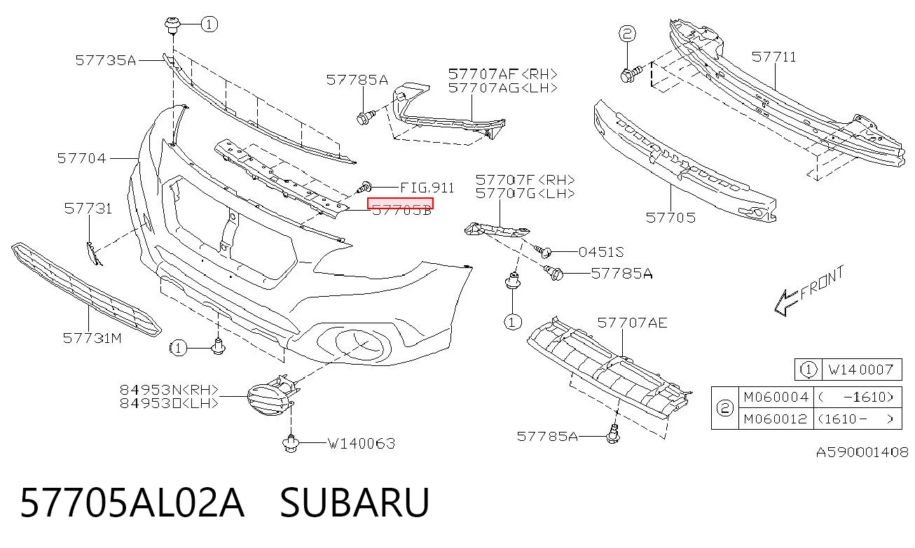 57705AL02A Subaru Кронштейн бампера переднього, центральний