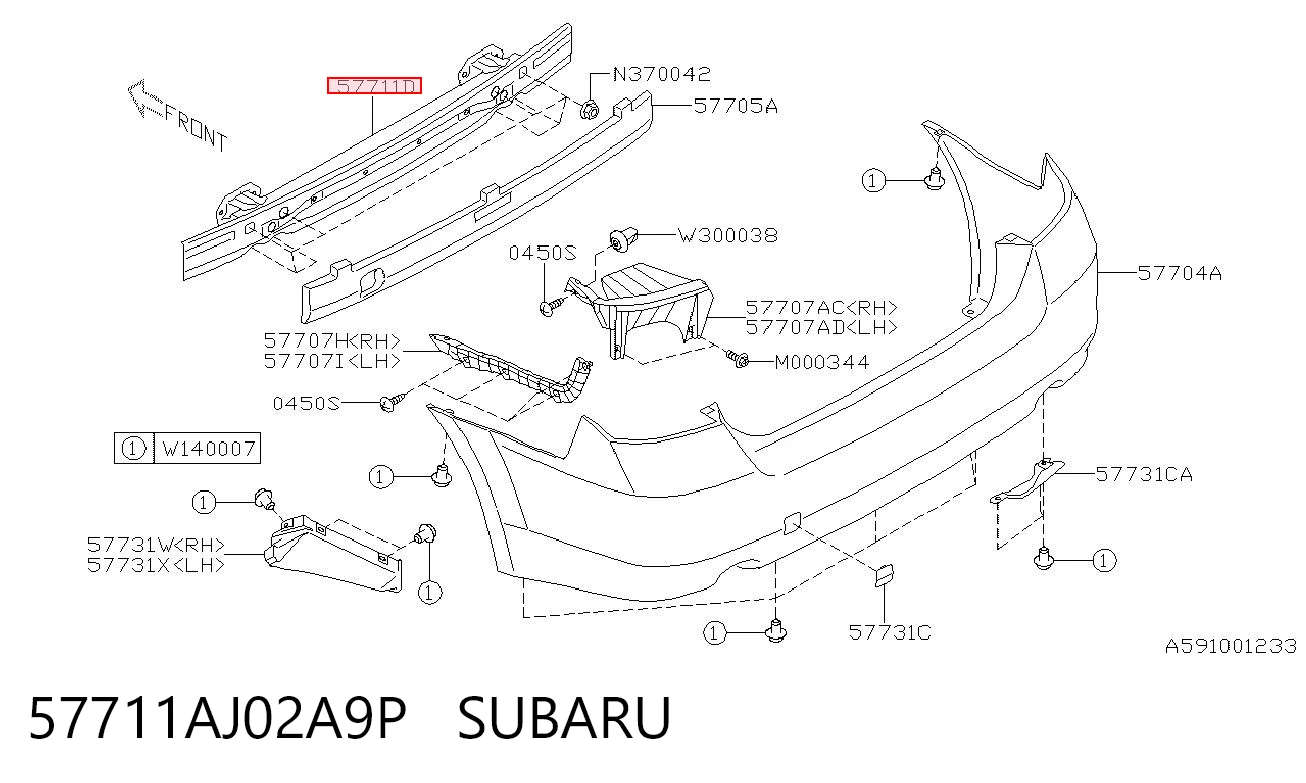 57711AJ02A9P Subaru 