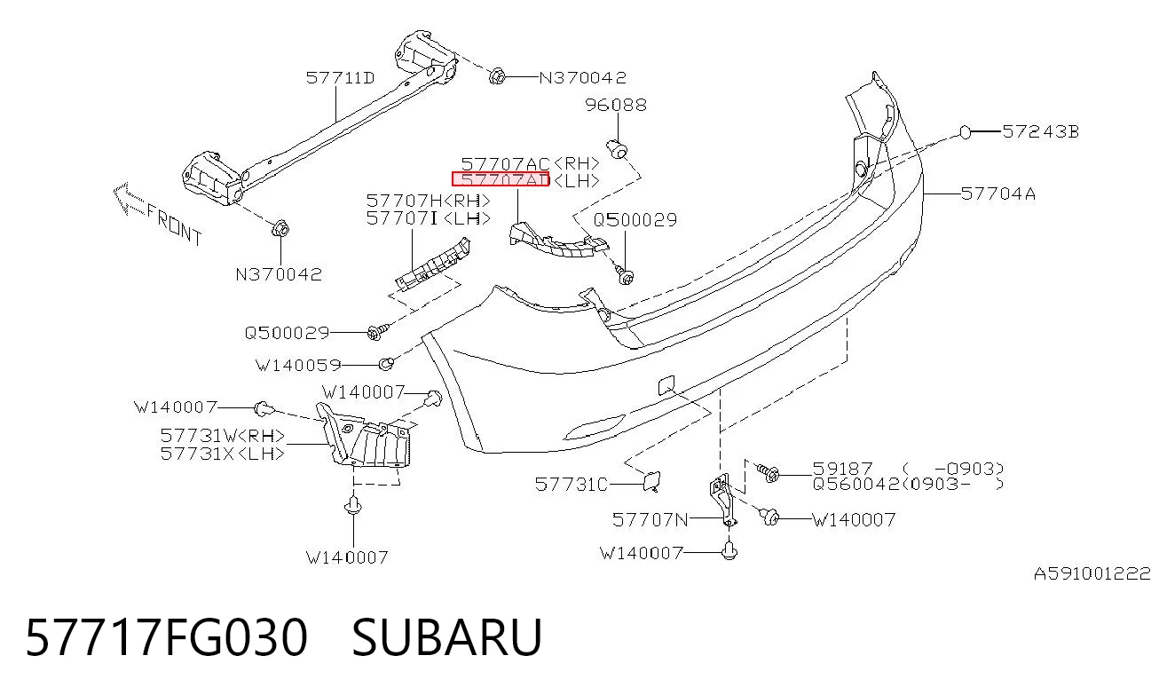57717FG030 Subaru Кріплення бамера ліве