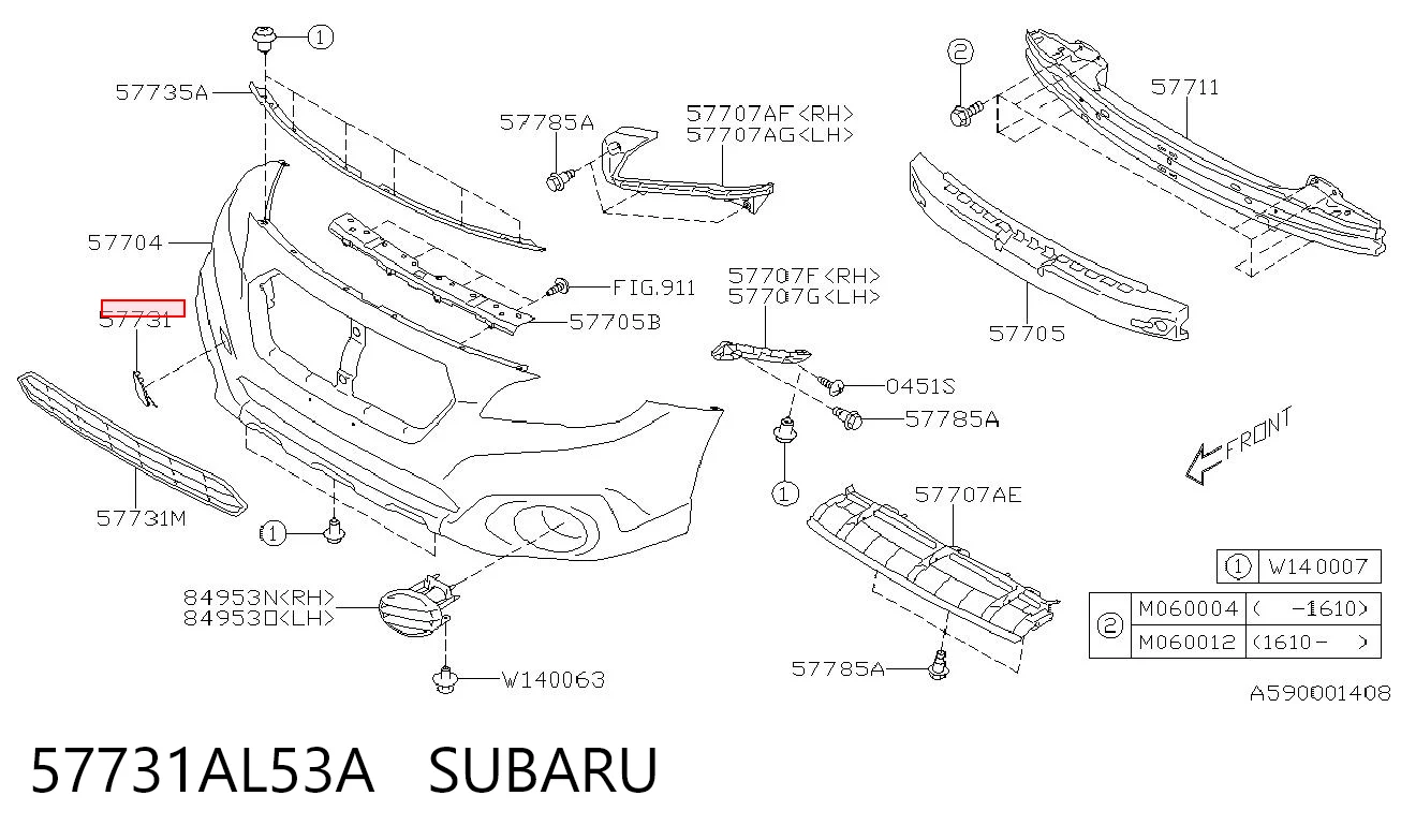 57731AL53A Subaru Заглушка бампера буксирувального гака, передня