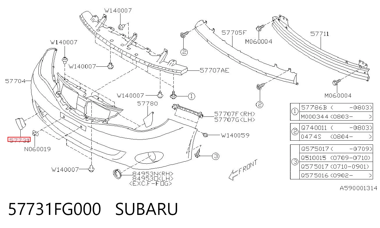 57731FG000 Subaru 