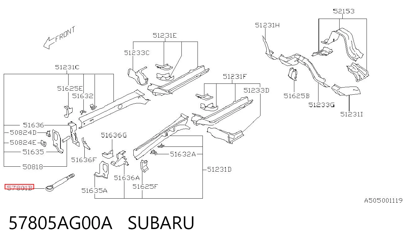 57805AG00A Subaru 