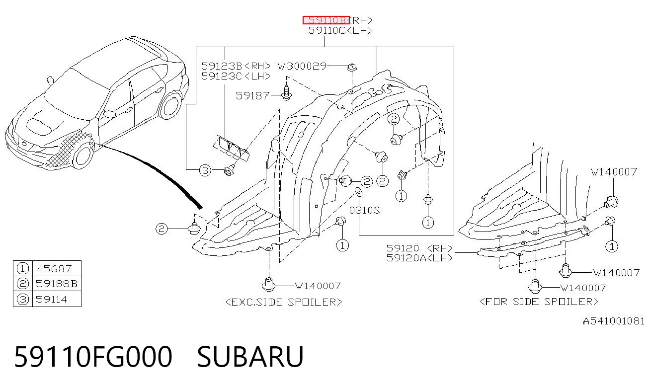 7215FP1T Polcar Підкрилок переднього крила, правий