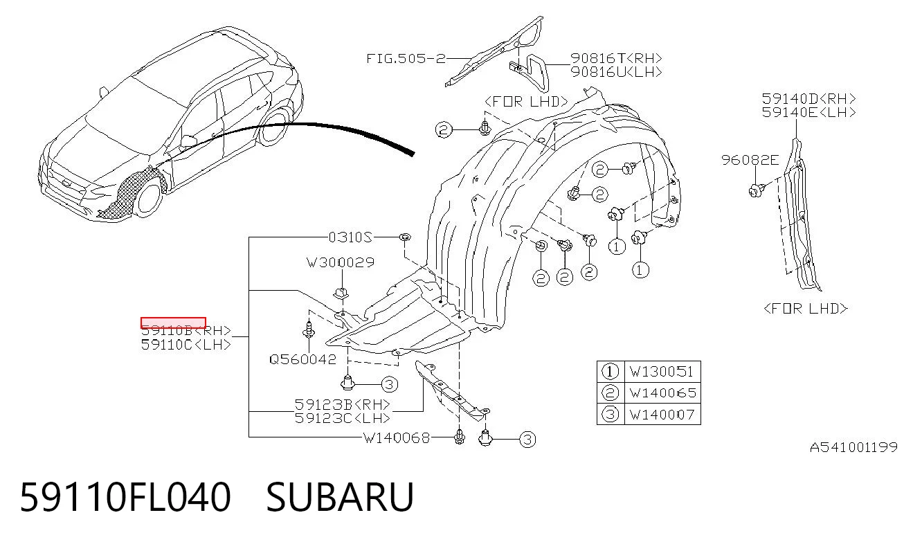 59110FL040 Subaru 