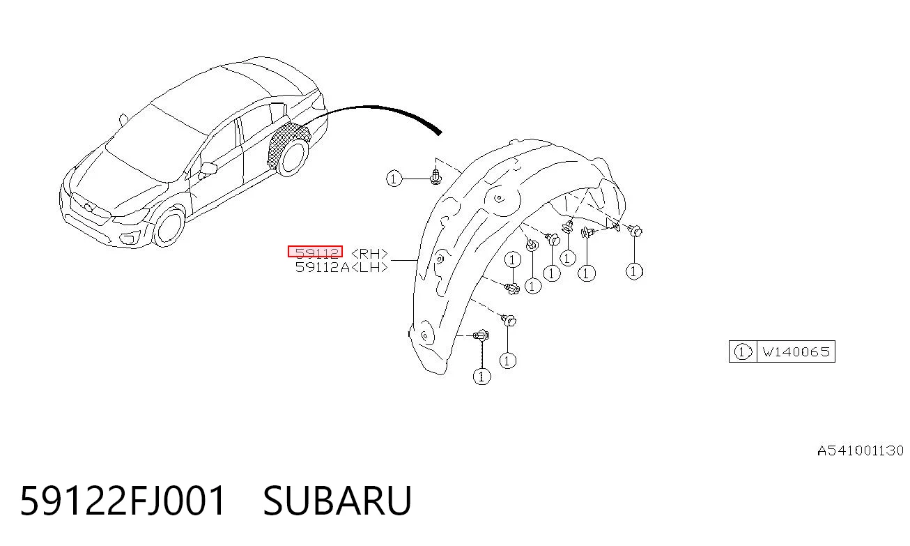 59122FJ001 Subaru 