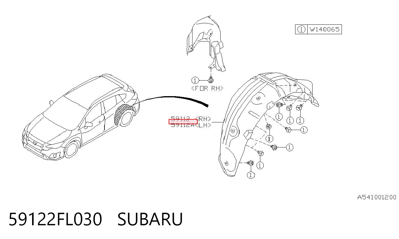 59122FL030 Subaru 