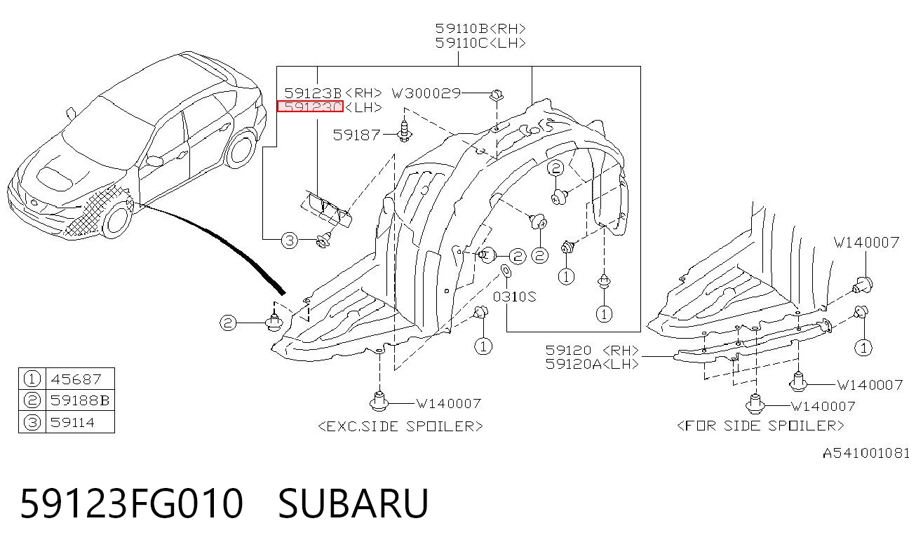 59123FG010 Subaru 