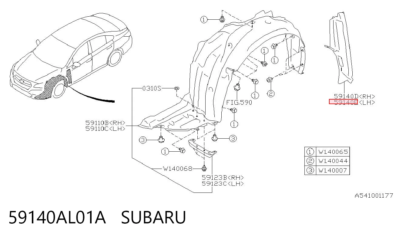 59140AL01A Subaru 