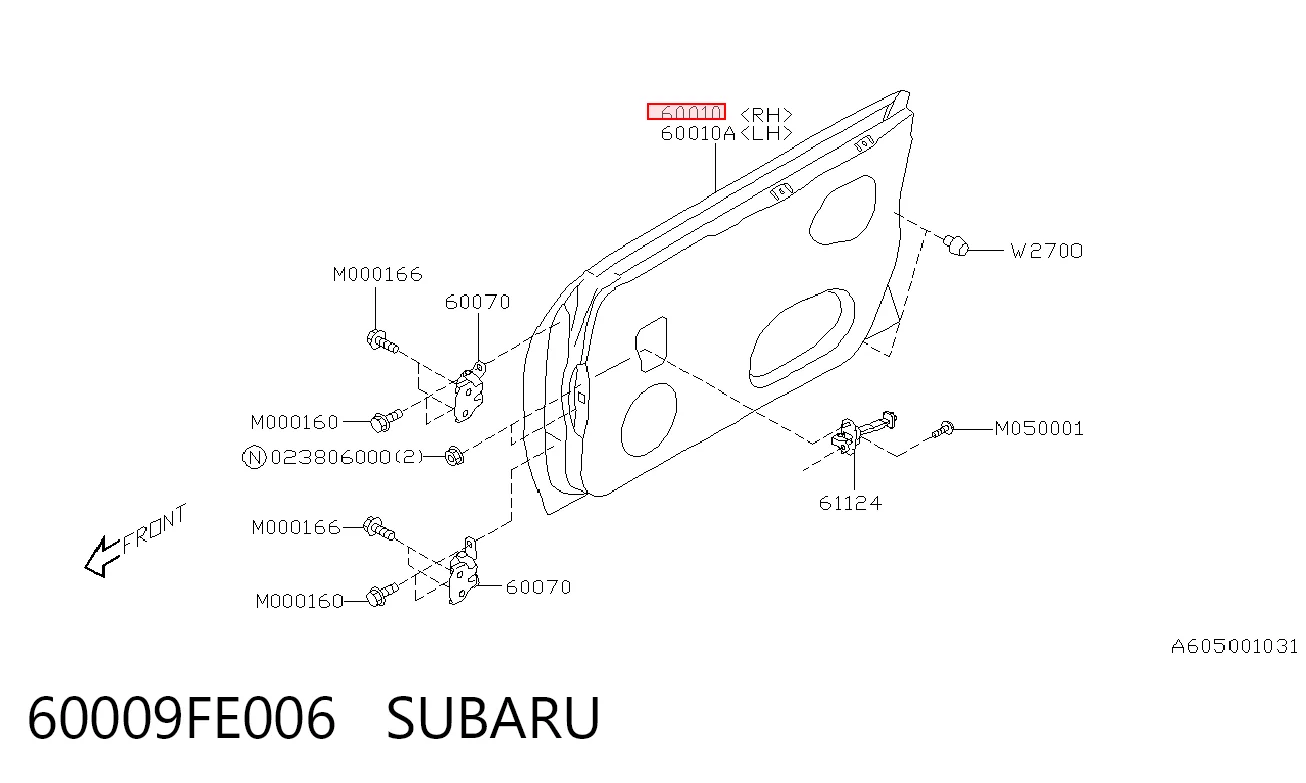 Пасажирські передні двері на Subaru Impreza II GD