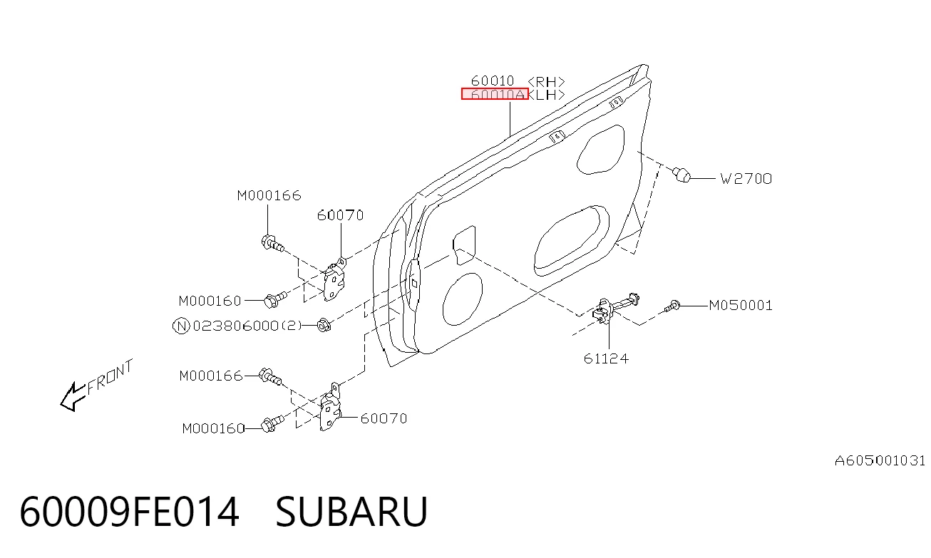  Двері передні ліві Subaru Impreza 2